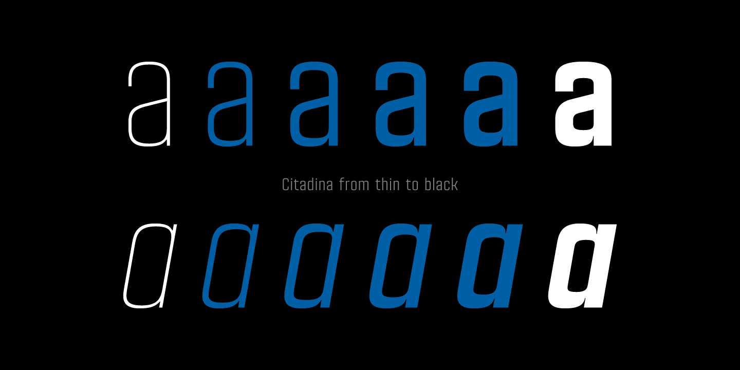 Beispiel einer Citadina Black-Schriftart